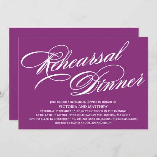 SCRIPT 2 | REHEARSAL DÎNER INVITATION (Devant / Derrière)