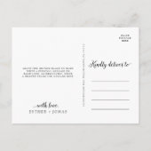 script 3 Photo Collage Wedding Hartelijk dank Briefkaart (Achterkant)