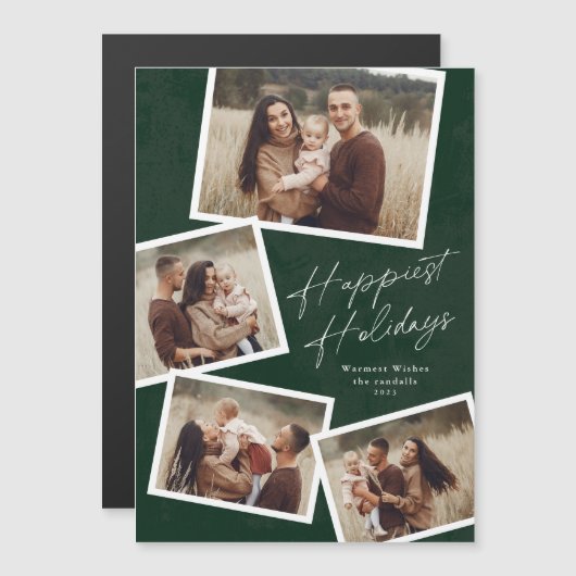 Script 4 Fotocollage Happiest Feestdagen Magnetisc (Voorkant / Achterkant)
