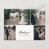 script 4 Photo Collage Wedding Hartelijk dank Briefkaart (Voorkant)