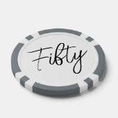 Script 50e verjaardag poker chips (Enkel)
