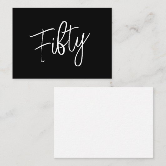 Script 50th Birthday Black Notitiekaartje (Voorkant / Achterkant)