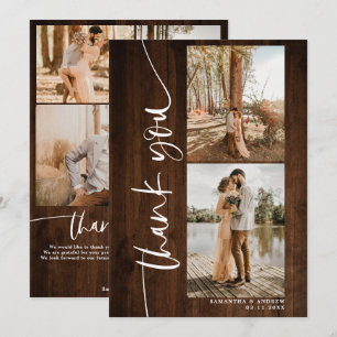 Script 5 photos mariage bois rustique merci