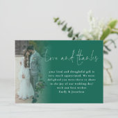 Script 6 Foto's Bruiloft Liefde Bedankt Emerald Gr Kaart (Staand voorkant)