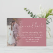 Script 6 Foto's Bruiloft Liefde Bedankt Roos Goud Kaart (Staand voorkant)