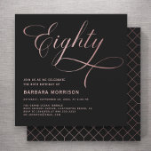 Script 80 Black Roos Gold 80th Birthday Kaart