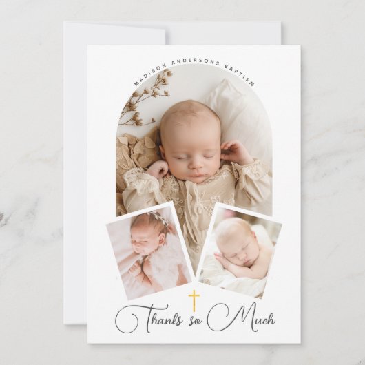 Script À La Main Baptême Religieux Merci (Devant)