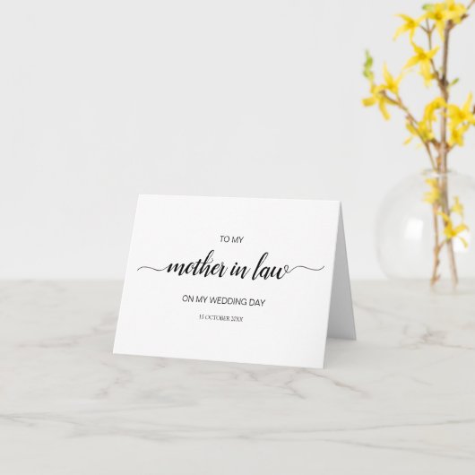 Script à ma belle-mère sur ma carte de mariage (Fleur jaune)
