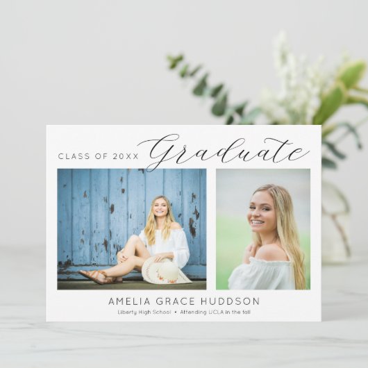 Script afgestudeerd kaart (Staand voorkant)