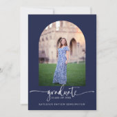 Script Afstuderen Arch Foto Navy Blue Kaart (Voorkant)