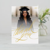 Script Afstuderen Dank u Foto Folie Kaart (Staand Voorkant)