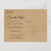 Script Agenda Bewaar de Datum Gouden Hart Ansichtk Aankondigingskaart (Achterkant)