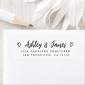Script Ampersand Couple Return Address Label (Insitu)