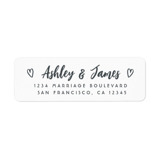 Script Ampersand Couple Return Address Label (Voorkant)