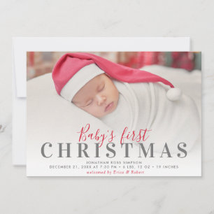 script amusant 1ère carte faire-part bébé de noël