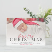 script amusant 1ère carte faire-part bébé de noël (Debout devant)