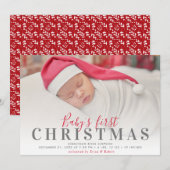 script amusant 1ère carte faire-part bébé de noël (Devant / Derrière)