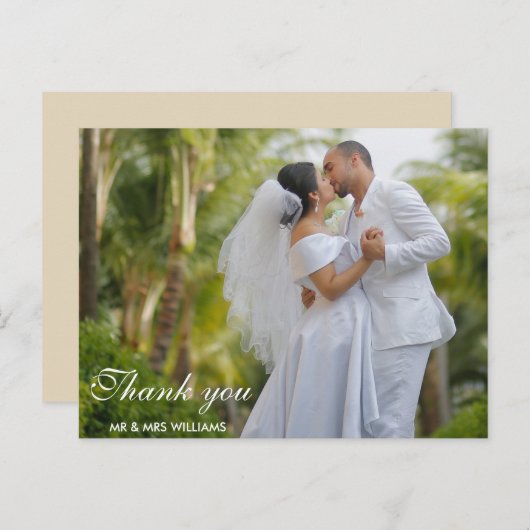 script amusant | carte de remerciements mariage (Devant / Derrière)