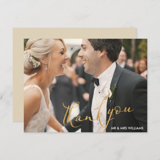 script amusant | carte de remerciements mariage (Devant / Derrière)