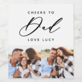 script amusant papa multi photo vin étiquette (Étiquettes simples)