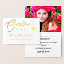 Script artistique Photo Graduation Invitation