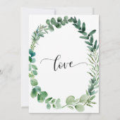 Script avec la carte Mariage reportée Eucalyptus W (Dos)