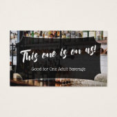 Script avec photo de bar, billets de boisson pour (Devant)