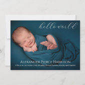 Script Baby Faire-part de naissance Carte photo (Devant)