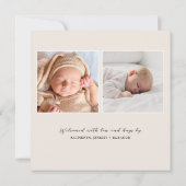 Script Baby Foto Moderne Geboorteaankondiging (Achterkant)