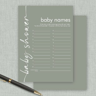 Script Baby Namen Douche Spel Sage Kaart