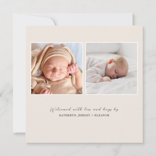 Script Baby Photo Faire-part de naissance moderne (Dos)