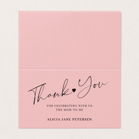 Script baby shower budget rose merci boîtier (Outside Unfolded)