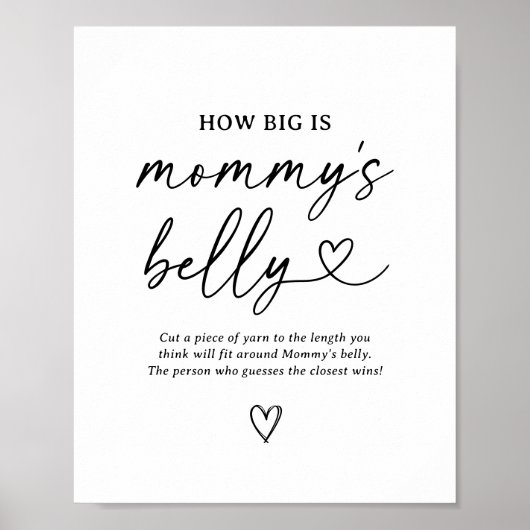 Script Baby shower Hoe groot is mama's buikteken Poster (Voorkant)