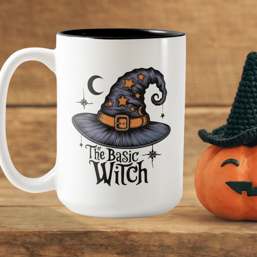 Script Basic Witch Coffee Brew Halloween Tweekleurige Koffiemok