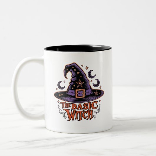 Script Basic Witch Pet Coffee Halloween Tweekleurige Koffiemok (Links)