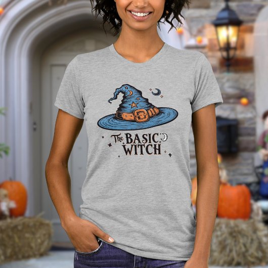 Script Basic Witch Pet Halloween Vrouwen T-shirt