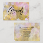 *~* Script BEAUTY Pink Gold Foil Carte de visite (Devant / Derrière)