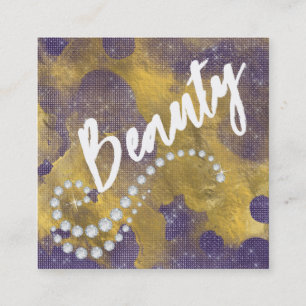 *~* Script BEAUTY Purple Gold Foil Carte de visite