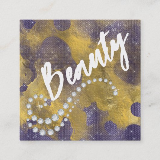 *~* Script BEAUTY Purple Gold Foil Carte de visite (Devant)