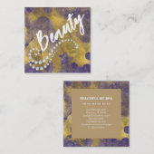 *~* Script BEAUTY Purple Gold Foil Carte de visite (Devant / Derrière)