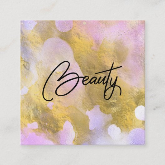 *~* Script BEAUTY Rainbow Gold Foil Visitekaartje (Voorkant)