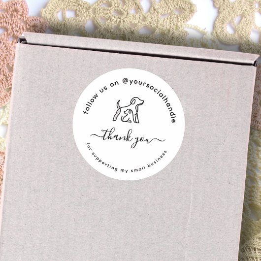 Script bedank je sociale handle Aangepast logo Ronde Sticker