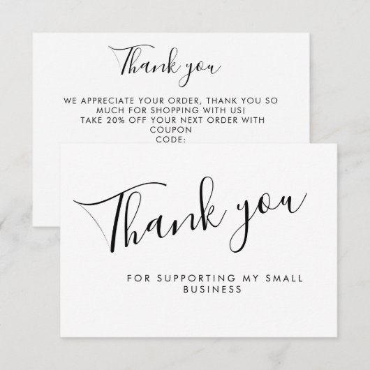 Script Bedankkaart Korting Code Review Bedrijf (Voorkant / Achterkant)