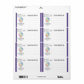 Script Bedankt Business Logo Paarse verzending Etiket (Full Sheet)