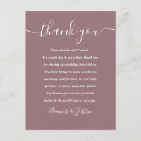 Script Bedankt Mauve Wedding Place Card