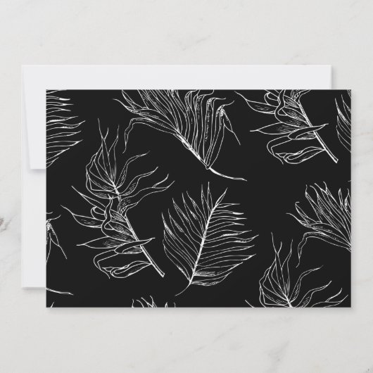 Script belettering zwart & wit bruiloft dank u bedankkaart (Achterkant)