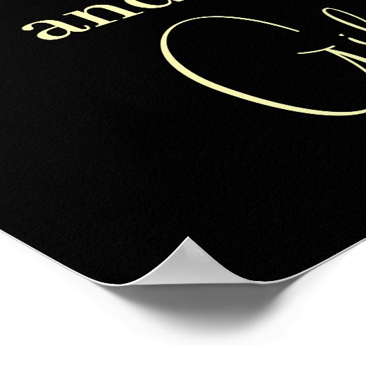 Script Black and Gold-kaarten en cadeautjes Poster (Hoek)