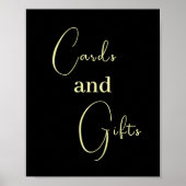 Script Black and Gold-kaarten en cadeautjes Poster (Voorkant)