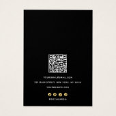 Script Black White QR Code arring Display Holder Visitekaartje (Achterkant)
