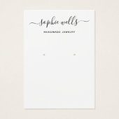 Script Black White QR Code arring Display Holder Visitekaartje (Voorkant)